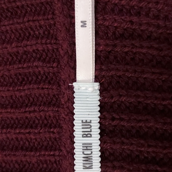 Urban Outfitters Kimchi Blue Burgundy Babydoll Peplum Sweater Top Size M - Picture 5 of 7